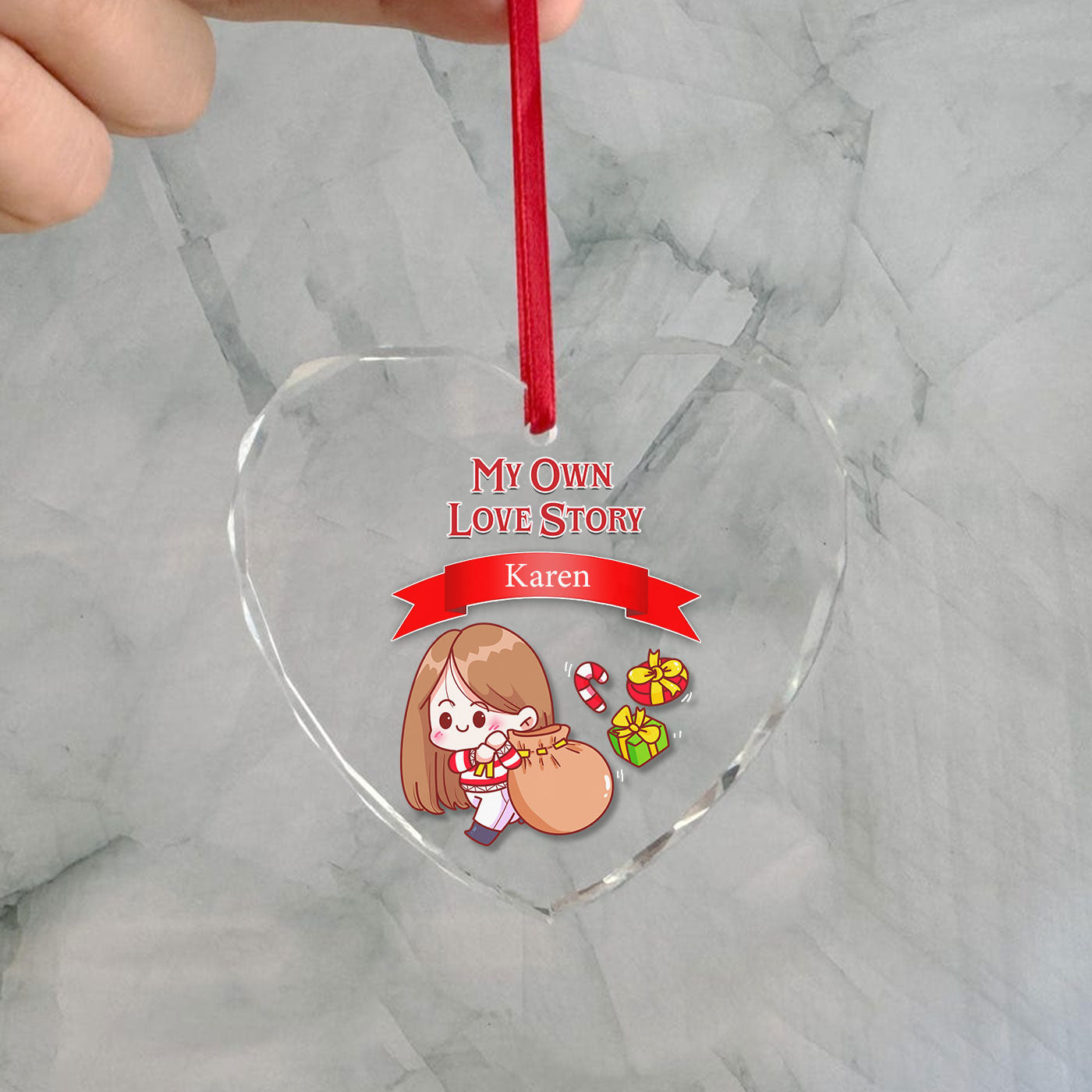 My Own Love Story | Holiday Gift Giving Christmas | Glass Ornament